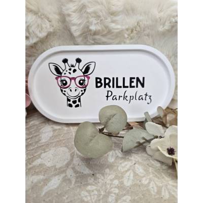 Brillenparkplatz Giraffe – Praktisches Brillentablett aus Raysin mit Vinyl-Giraffe