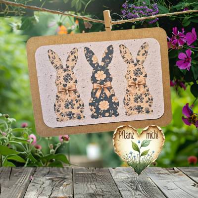 Einpflanzbare Karte zu Ostern aus Samenpapier | nachhaltige Geschenke | Grußkarte zu Ostern