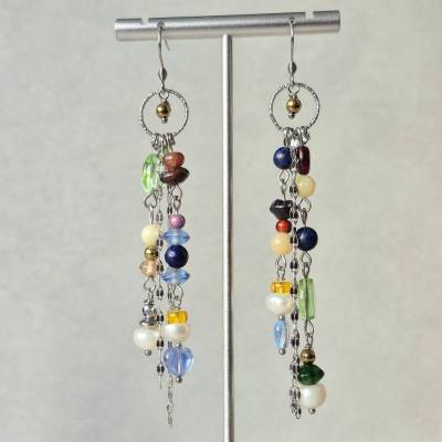 Handgemachte Statement Ohrringe für Frauen 50+ – Unikate, bunte Design-Ohrringe aus Silber