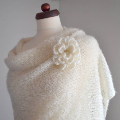 Braut Stola,Hochzeit,Sahne creme,Tuch,Braut Umhang!Alpaka, Seide!