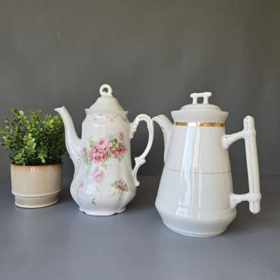 Set aus 2 vintage Kaffeekannen - shabby Landhaus