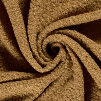 Stoff schwerer Bouclé Mantelstoff Kleiderstoff uni camel braun Dekostoff
