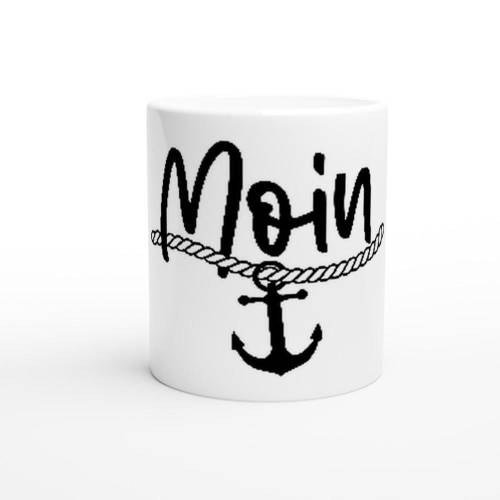 Moin Tasse Norddeutscher Kaffeebecher Maritimer Becher mit Küstenflair Geschenkidee für Nordsee & Ostsee Fans