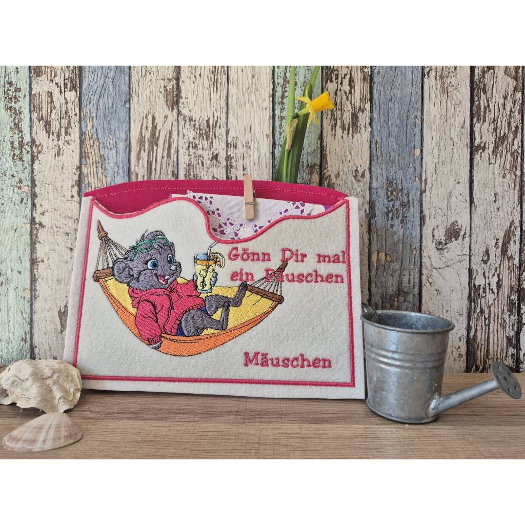 Maus in Hängematte 18-20x26-30cm, 21x40cm EXP – Chilliger Nager für gestresste Nadelkünstler Bild 7