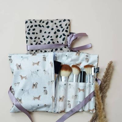 Personalisierte Kosmetiktasche, Schminktasche mit Spruch, Make up Tasche mit Namen und Fächern