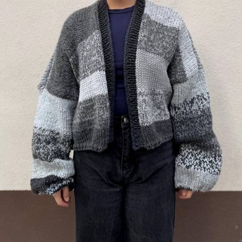 Cardigan, Creme,Strickmantel Oversize, Grobstrickjacke ,Onesize,Damen!Wolle, Strickjacke Sweater,Chunky!Häkelblumen,Patc