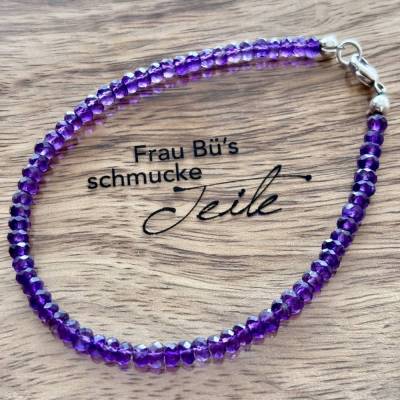 Handgefertigtes Amethyst-Armband aus Silber – Funkelnder Edelsteinschmuck