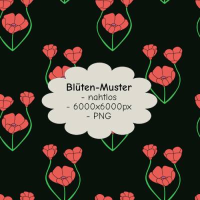 Nahtloses Blüten-Muster PNG – Hochauflösendes Design für kreative Printprojekte