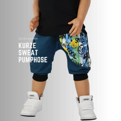 kurze Hose Kinder, Sweat Pumphose Unisex Shorts Jungen Mädchen Sommerhose Segelzahn Sommerkleidung Kinderhose Petrol