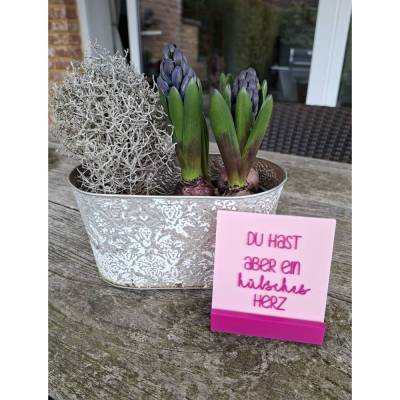 Kachel  Du hast aber ein hübsches Herz / Halteklötzchen / Datei STL / Datei 3MF / 3 D Druckdatei / Geschenkidee