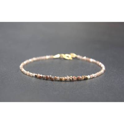 Mondstein Armband, Diamant Splitter, 14K Goldfilled – zartes Edelsteinarmband, braun schimmernd, handgefertigt, Geschenk