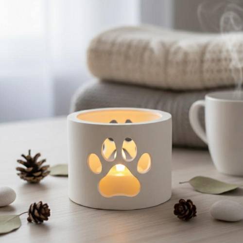 Hundefreunde Windlicht Pfote – Personalisiertes Geschenk Hundeliebhaber & Trauerlicht – Raysin Deko Teelichthalter für g