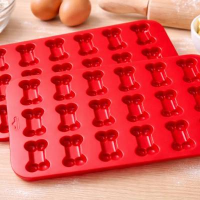 Silikonform Knochenform rot 2er Set – DIY Bastelform Silikonmatte Abverkauf