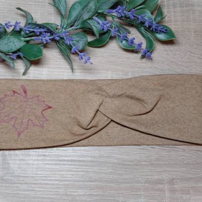 Knotenstirnband mit Plotterbild Ahornblatt
