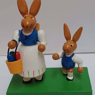 Osterhasen Handarbeit Erzgebirge DDR – Mario Schweda • Vintage Deko