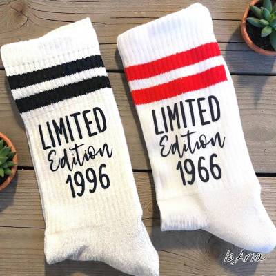 Limited Edition … Socken/Jahrgangs-Socken/Geburtsjahr/Tennissocken/Männer-Geschenk/Geschenkidee Runder Geburtstag