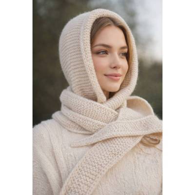 Strickanleitung einfachste Kapuzenschal, Sophie Hood Scarf Pattern PDF stricken . (Sprache Deutsch)