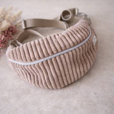 Handgemachte Bauchtasche aus Cord – Beige | Crossbody Bag | Hüfttasche | Handmade