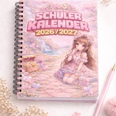Schülerkalender A5, Schulplaner Spiralbindung, Holografisches Cover, Schule Organizer, Notizblock, Hausaufgabenheft