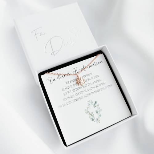 Konfirmation Geschenk für Mädchen, Halskette mit Anhänger, mit Karte und Geschenkbox