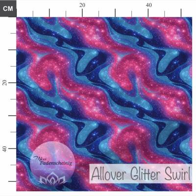 Allover Jersey „Glitter Swirl“ - Eigenproduktion (Überbreite)