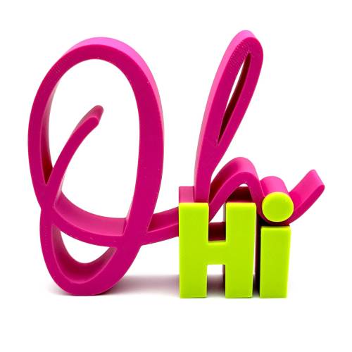 3D Schriftzug OH Hi, versch. Farben zur Auswahl, 3D Druck, 3D Druck Deko, ideal zum dekorieren o. verschenken geeignet