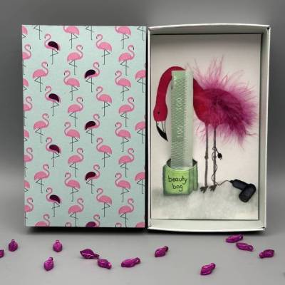 Geschenkverpackung Beauty Flamingo – Kreative Schachtel für Kosmetik-Gutschein & Geldgeschenk