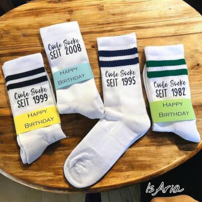 Coole Socke seit … Socken/Jahrgangs-Socken/Geburtsjahr/Tennissocken/Männer-Geschenk/Runder Geburtstag