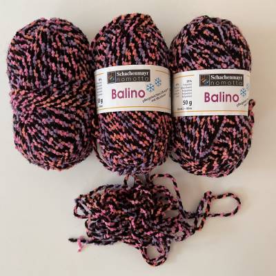Restwolle 150 g Balino Strickgarn, Häkelgarn, pflegeleichtes Effektgarn mit Microfaser, LL 90m/50 g, Nadelstärke 4-5