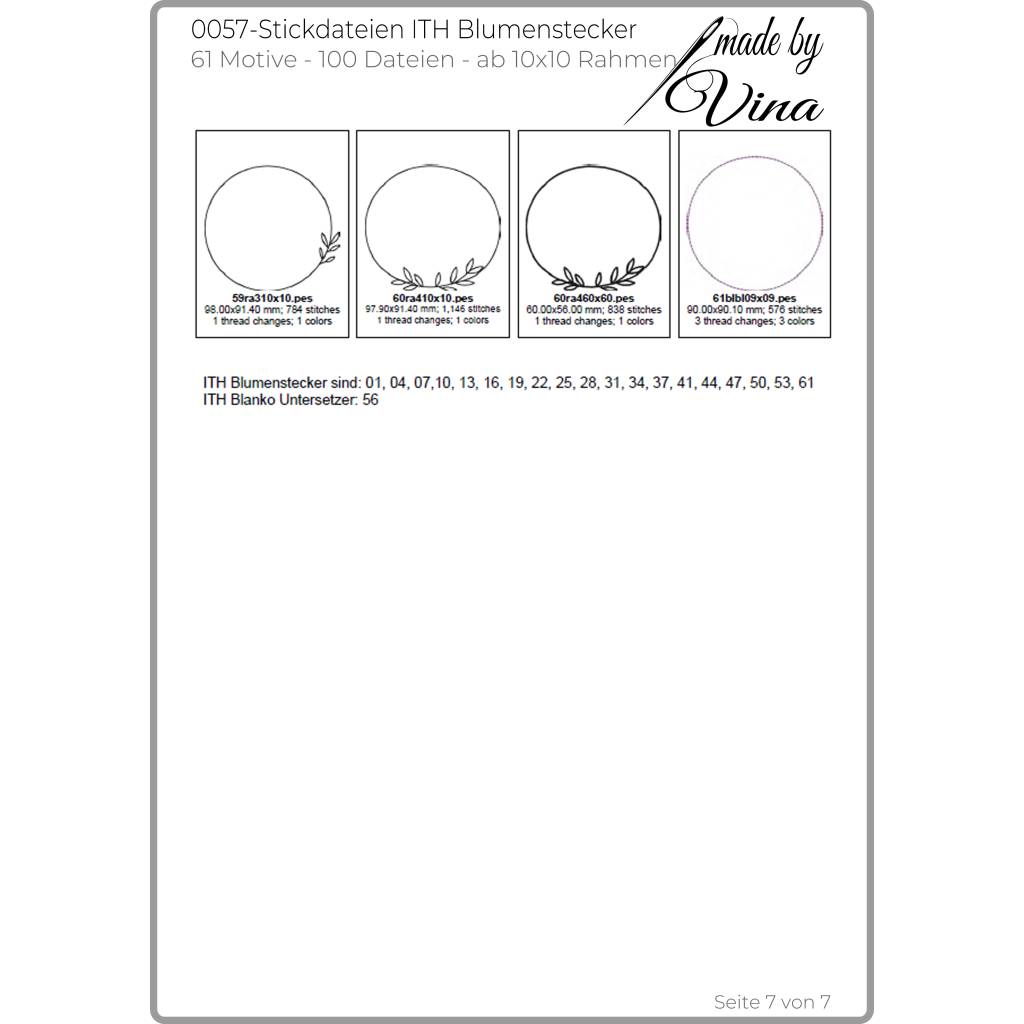 ITH Blumenstecker & Sprüche Stickdateien Set ab 10x10 Rahmen – 61 Motive & 100 Dateien Bild 9