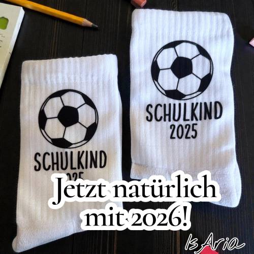 Schulkind Socken/ Schulkind 2026 /Fussball/Tennissocken/Geschenkidee zum Schulanfang/zur Einschulung/Jungs