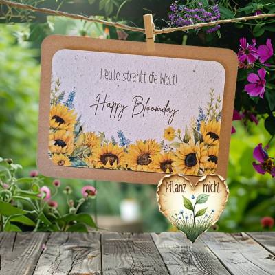 Einpflanzbare Geburtstagskarte aus Samenpapier | nachhaltige Geburtstagsgeschenke | Grußkarte für Frauen und Freundinnen