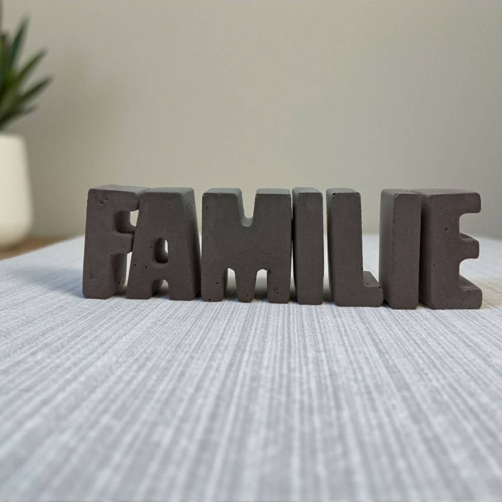 Buchstaben Beton FAMILIE Betonbuchstaben Schriftzug Trschild Flurdeko  Eingang