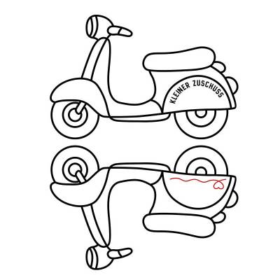 Schüttelkarte Mofa Design