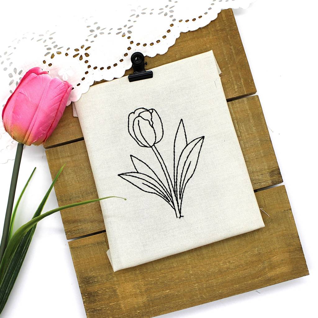 Stickdatei Tulpe Kontur Bild 1
