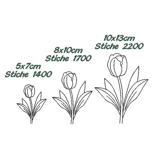 Stickdatei Tulpe Kontur Bild 2