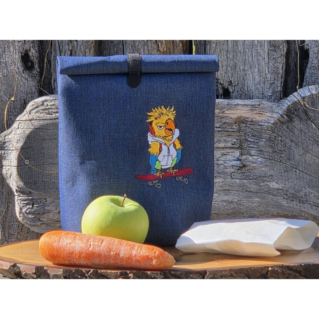 Papagei mit Skateboard Stickdatei 10x10cm – Cooles Vogelmotiv für deine Stickmaschine Bild 5