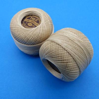 MEZ, Waage, Glanzhäkelgarn, beige 484, Stärke 60, Knäuel 10 gr, Baumwolle, Häkeln, Klöppeln