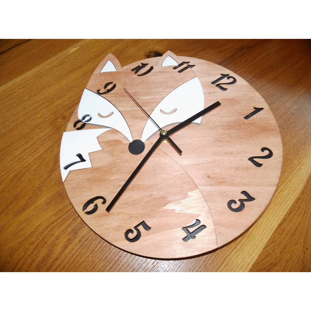 Schlafender Fuchs - 30 cm Kinder-Wanduhr mit leisem Laufwerk Bild 4
