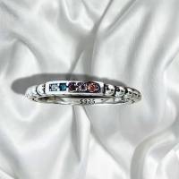 S925 Sterling Silber Rainbow LOVE Ring mit bunten Steinen – Filigraner Kugelring, perfektes Geschenk für sie