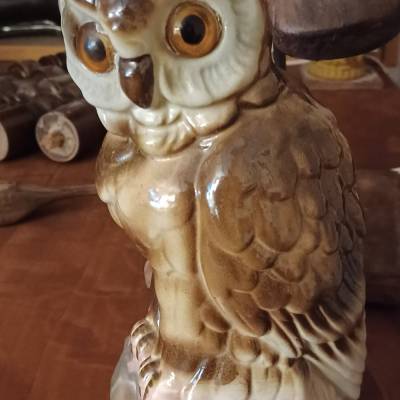 Porzellan Eule als Rauchverzehrer – Wunderschöne Vintage-Deko, H = 20 cm