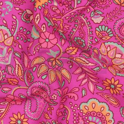 Viskose-Gewebe LENZING ECOVERO, Paisley, fuchsia, 150 cm breit, Mw, Preis pro 0,5 lfdm