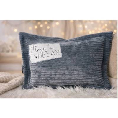Handgemachtes Cord Kissen „Time to Relax“ – Dekokissen mit Stickerei | Sofakissen | Wohnaccessoire