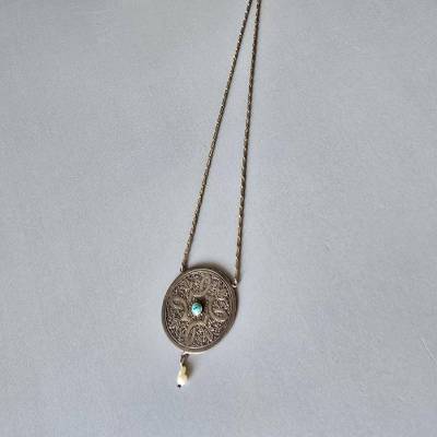 Vintage Indianerschmuck - 925 Silber Kette mit Anhänger