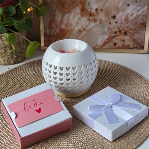 Love Glow Geschenkset – Herz Duftlampe & Sweet Hearts Wax Melts