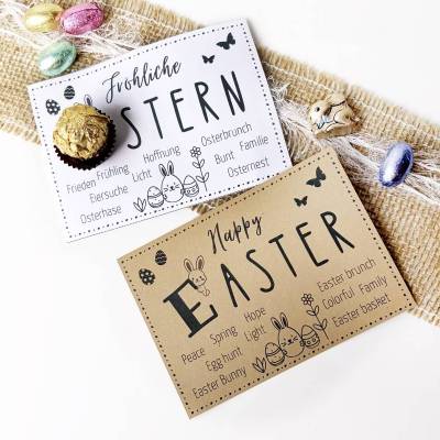 Druckvorlage Frohe Ostern Karte – DIY Ostergrüße & Mitbringsel als PDF zum Ausdrucken