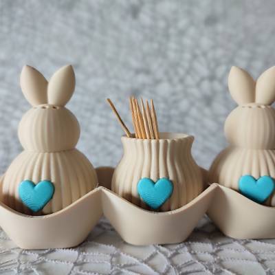 3D Set „Salz-, Pfefferstreuer & Zahnstocherständer“ – dekorativ & praktisch zugleich