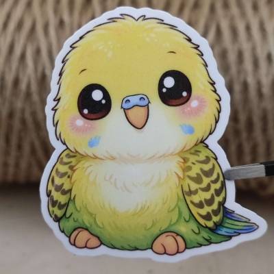 Kawaii Sticker – Wellensittich – Vogel Cartoon Sticker