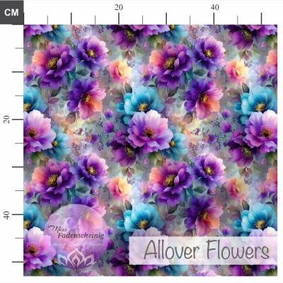 Allover French Terry „Flowers“ - Eigenproduktion (Überbreite)