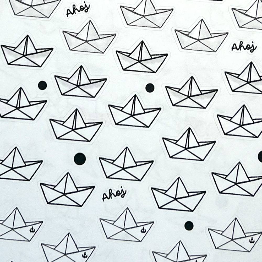 Stickerbogen Mini Papierboote | 40 kleine Aufkleber | Journaling & Planer | 180x100mm | Handmade Bild 5